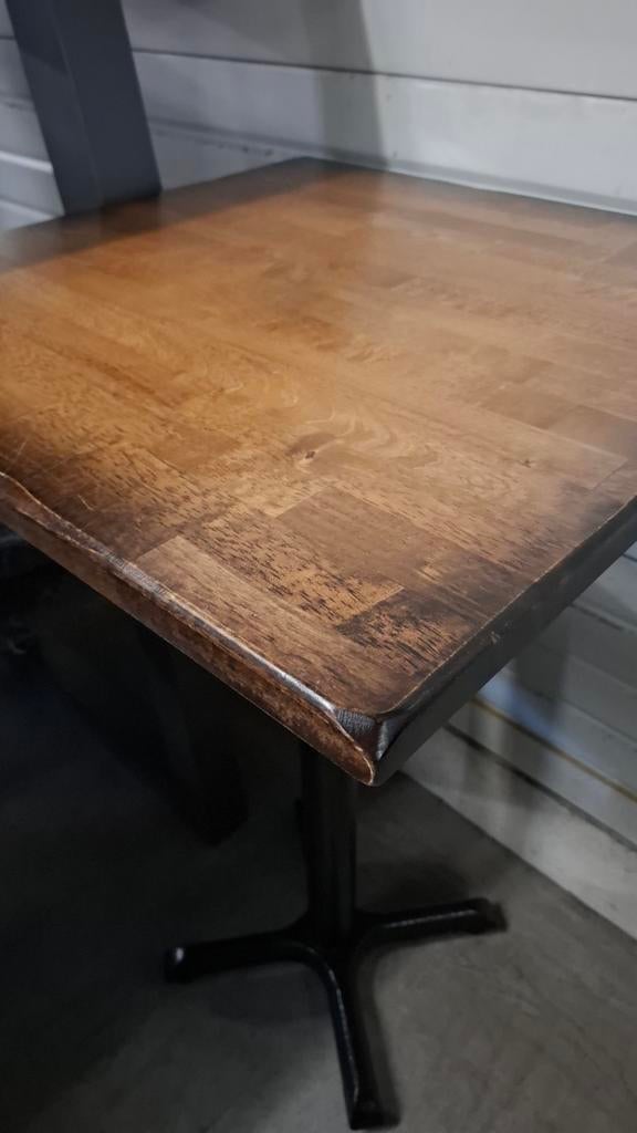 10 cafe horeca mancave statafel antiek finish hout + krukken, Ophalen of Verzenden