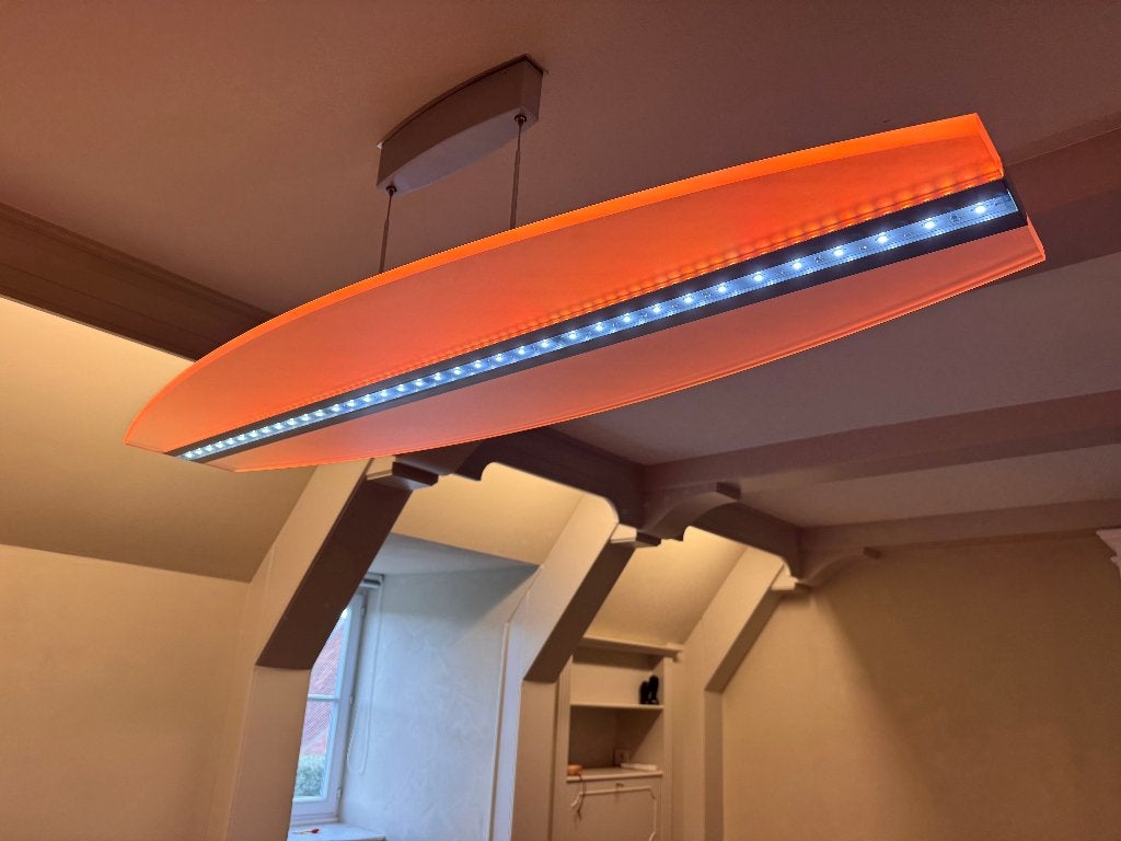 Exclusieve Design LED-hanglamp 'Surf' (Nieuwprijs 3000€), Ophalen, Bureaulamp, Kunststof, Meerkleurig