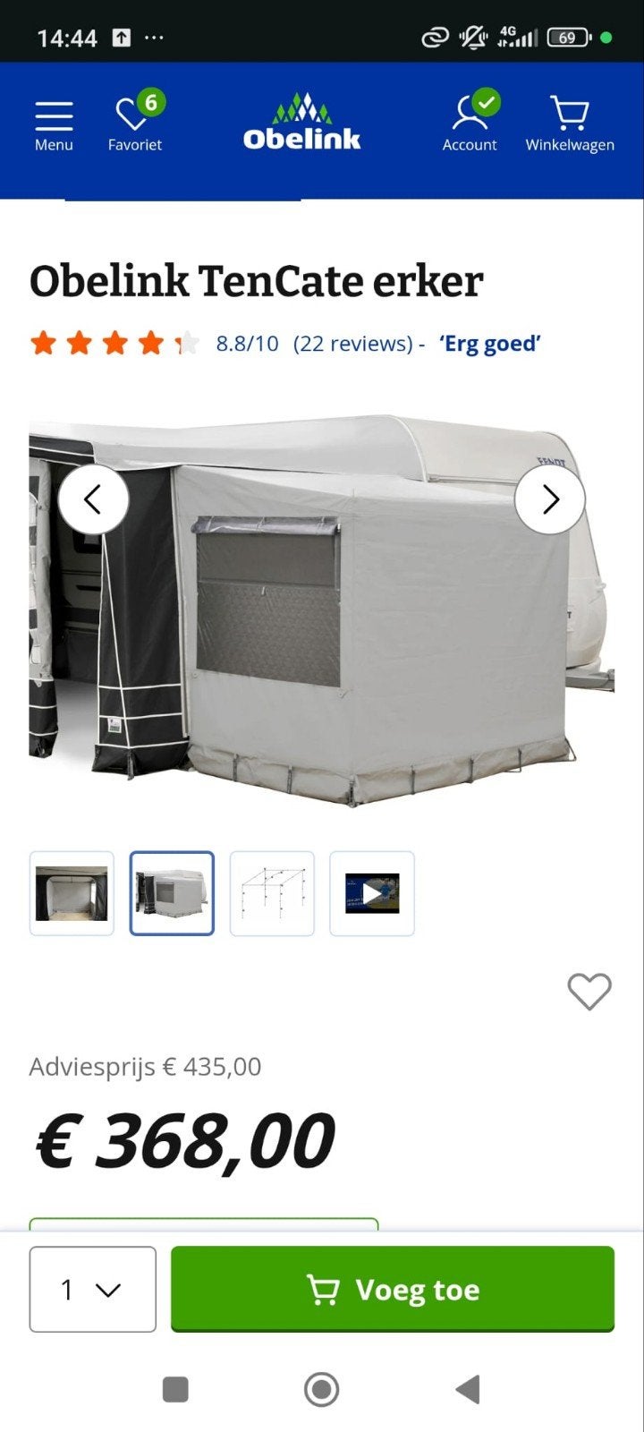 Obelink tent uitbouw, Enlèvement