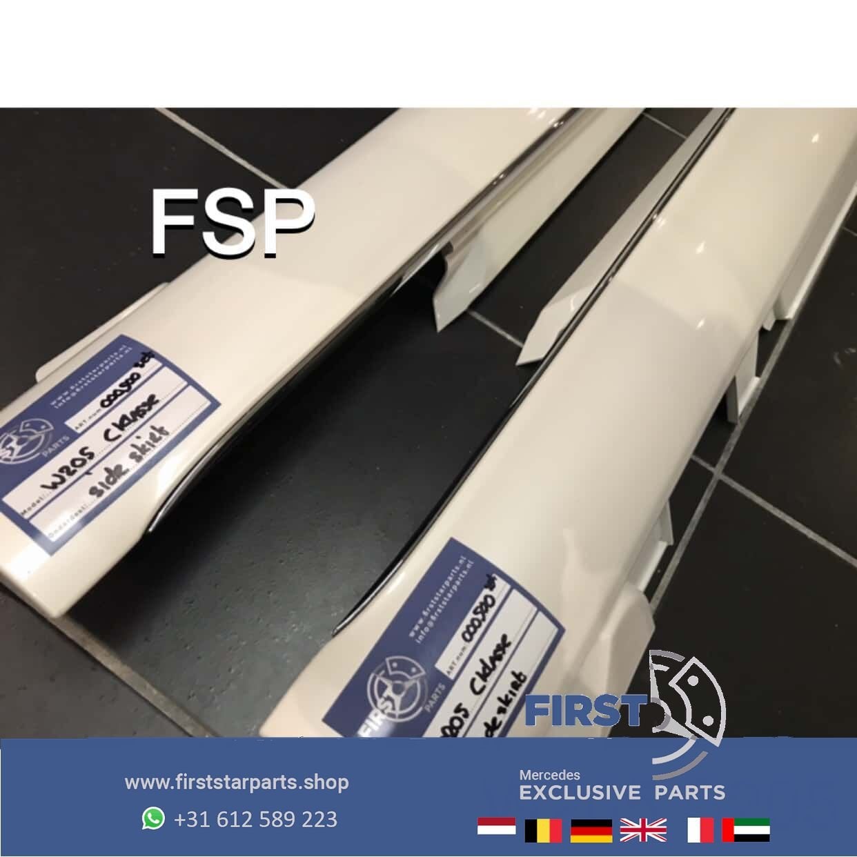 W205 S205 C Klasse ZIJSKIRT LINKS RECHTS SIDESKIRT WIT Merce, Gebruikt, -, Rechts, Ophalen of Verzenden
