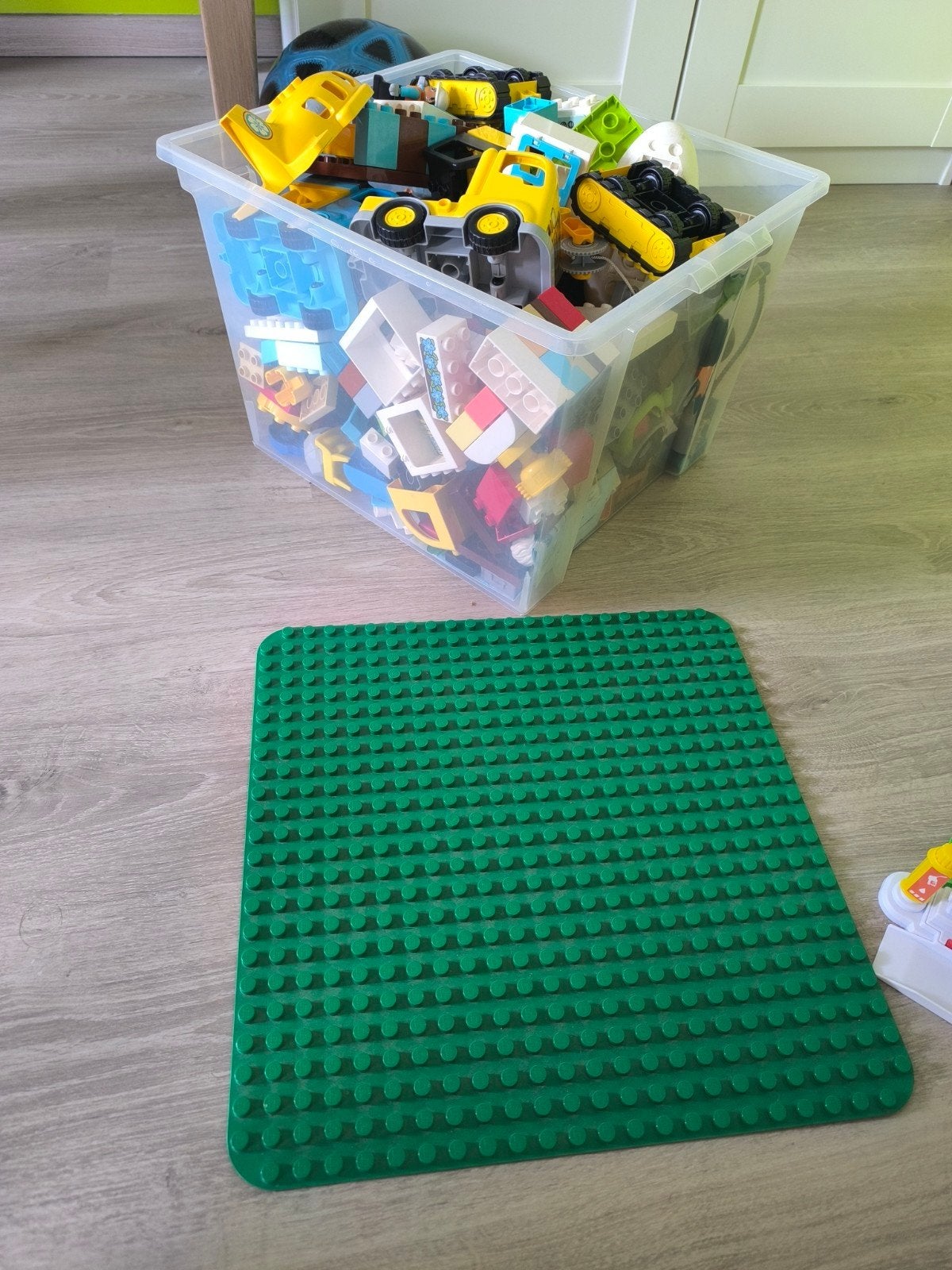 Duplo blokken + bouwplaat, Ophalen