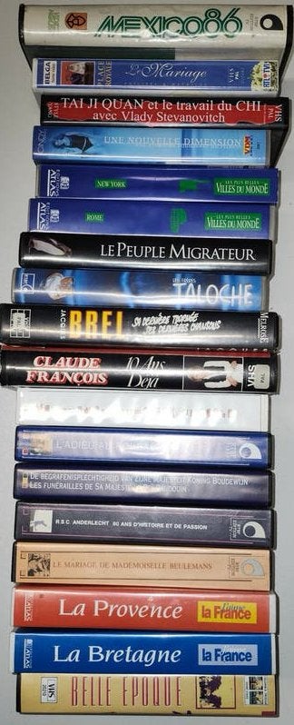 Lot de 18 cassettes VHS diverses, Français, Autres genres, Enlèvement, Utilisé