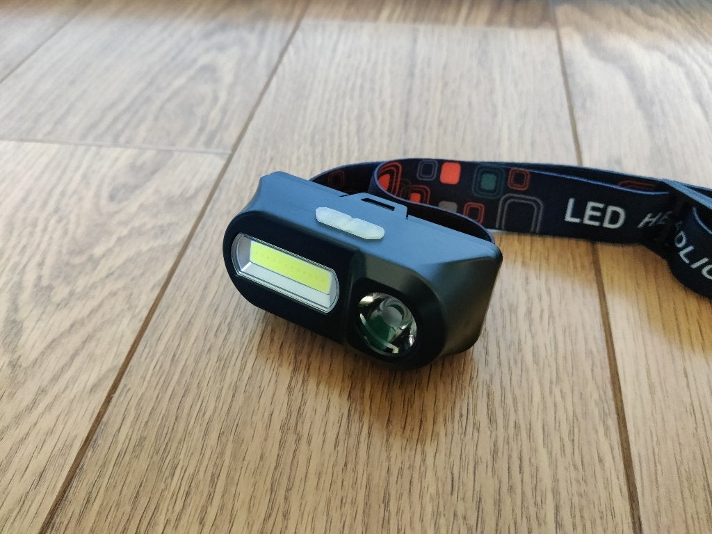 LED Hoofdlamp Oplaadbaar, Caravanes & Camping, Lampes de poche, Enlèvement ou Envoi, Comme neuf, Batterie