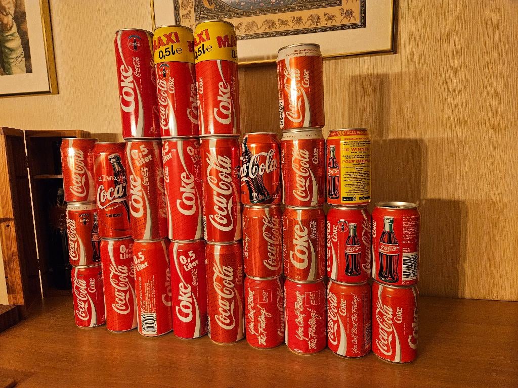 Collectie lege Coca-Cola blikjes jaren '90, Enlèvement, Comme neuf