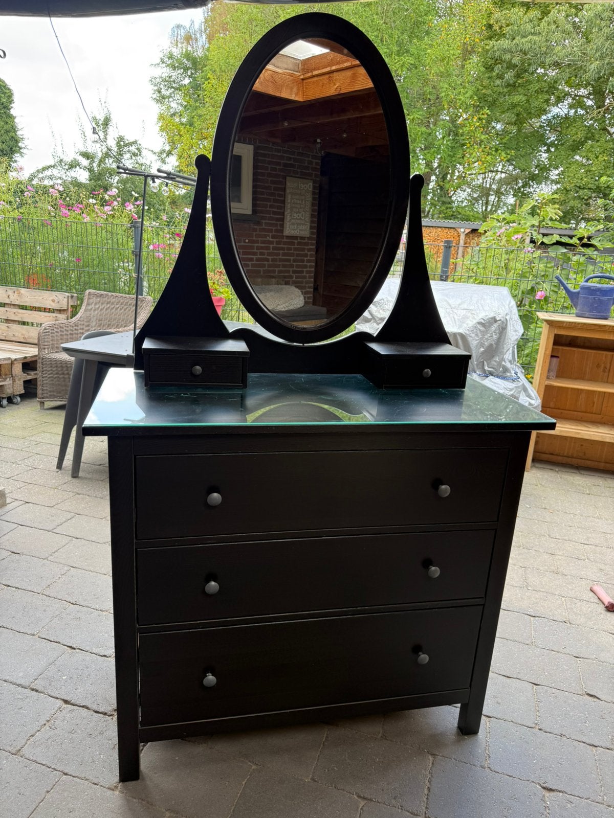 Ikea Hemnes kaptafel kast ladenkast ladekast spiegel, Huis en Inrichting, Tafels | Kaptafels, Ophalen, Zo goed als nieuw