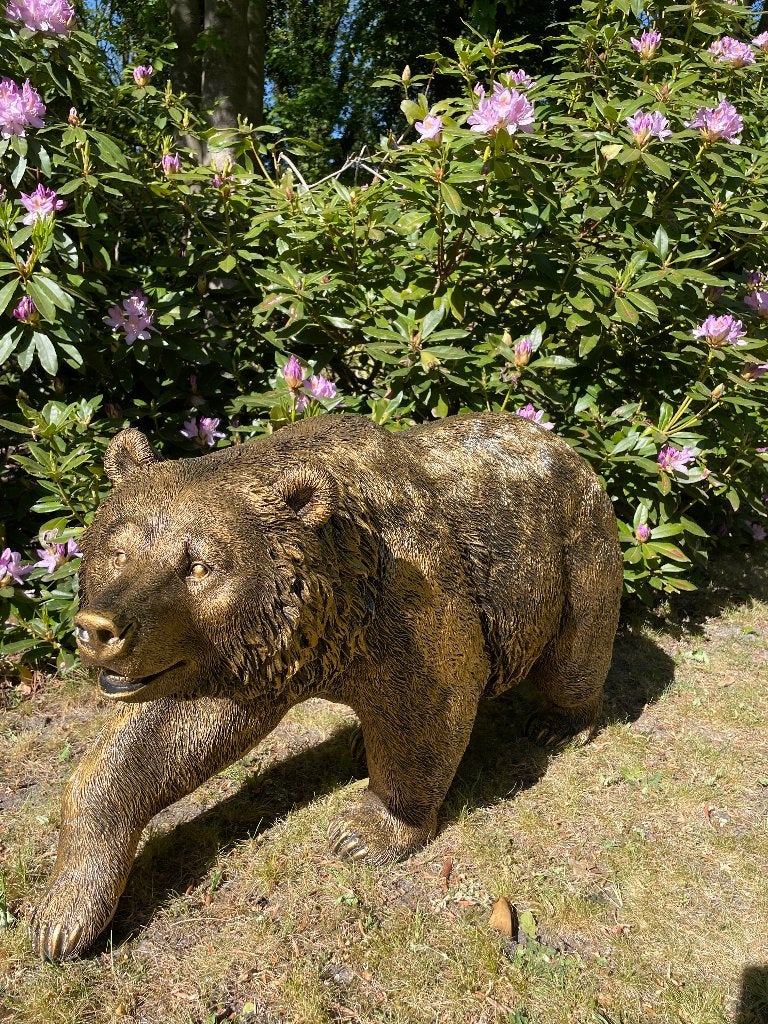 Beer, Antiek Goud, vijver, gazon, dierentuin, 110cm, Ophalen, Nieuw, Kunststof, Dierenbeeld