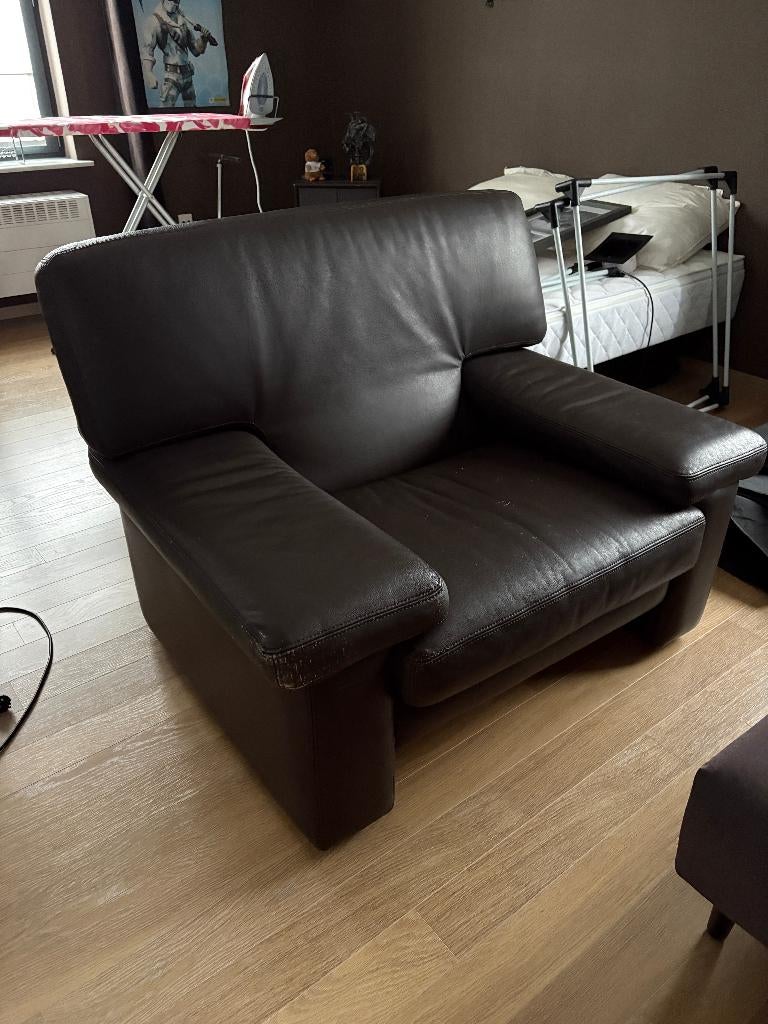 zetel leer, Huis en Inrichting, Zetels | Zetels, Ophalen, Gebruikt, Leer
