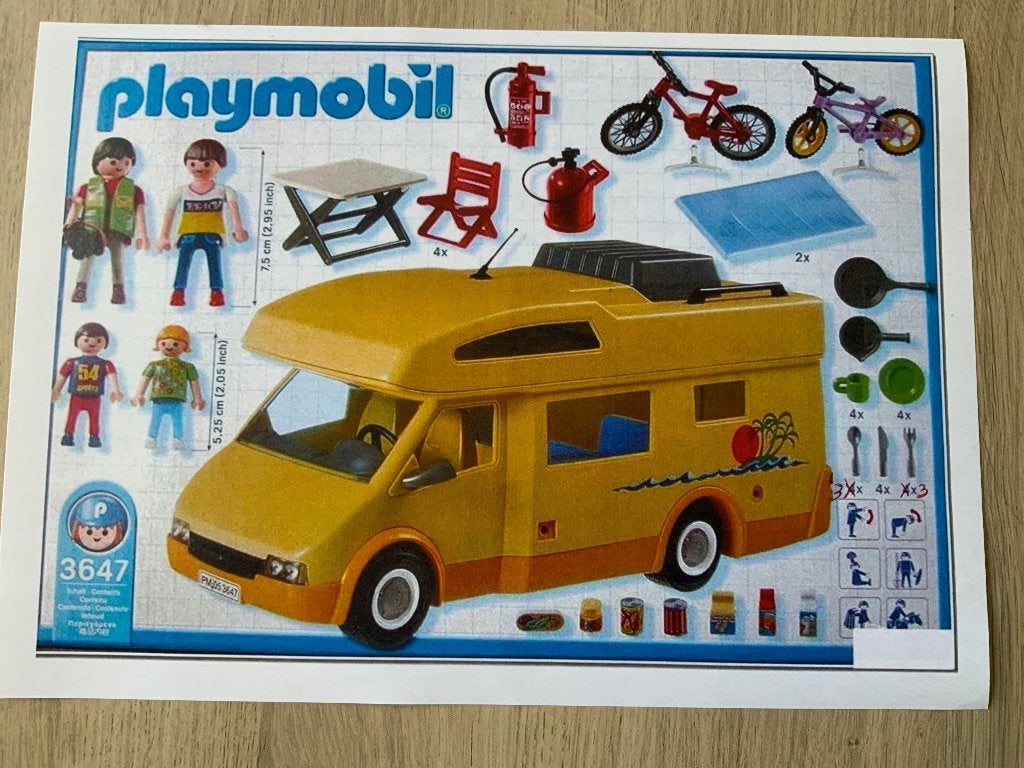 Playmobil 3647  kampeerwagen (1vork,1 lepel ontbreekt), Enfants & Bébés, Autres séries, Enlèvement, Utilisé, Véhicule