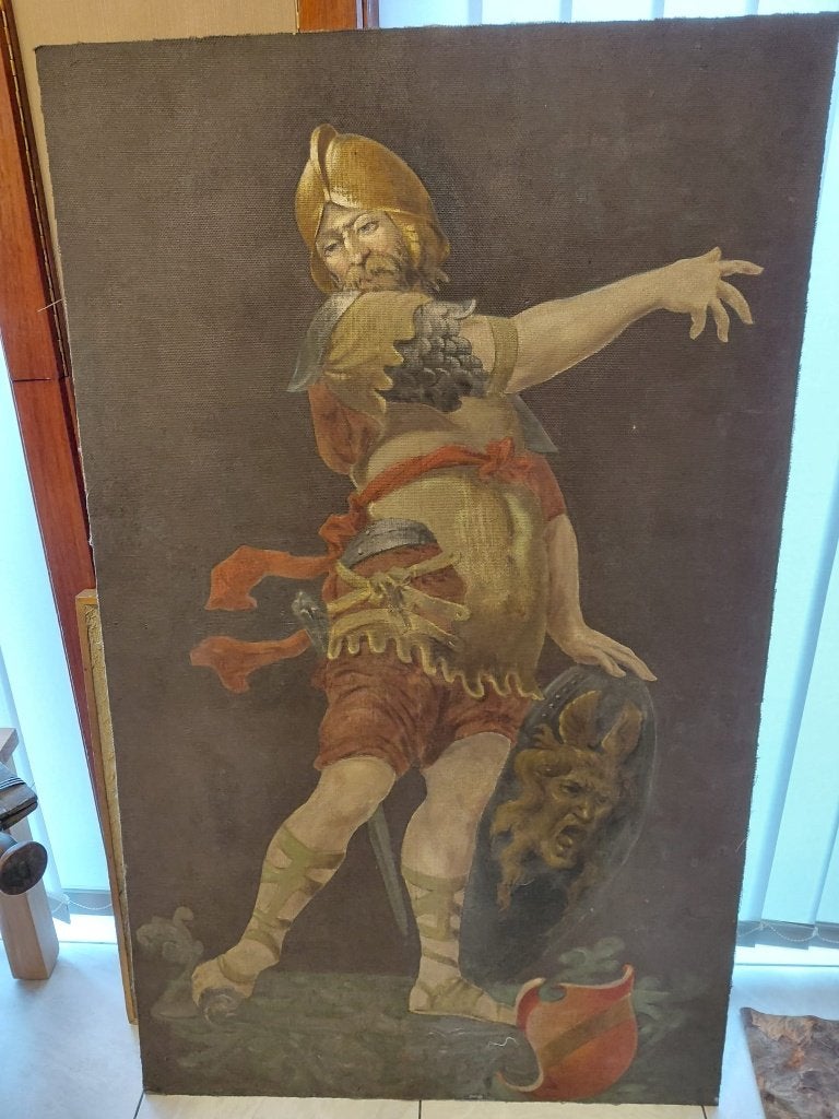 schilderij van ridder, Antiquités & Art, Art | Peinture | Classique, Enlèvement, Panneau