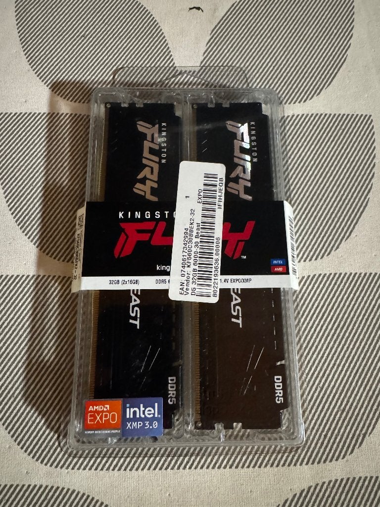 Barrette Ram DDR5 Kingston Fury 2x16 GB, Informatique & Logiciels, Neuf, 32 GB, Enlèvement, Desktop