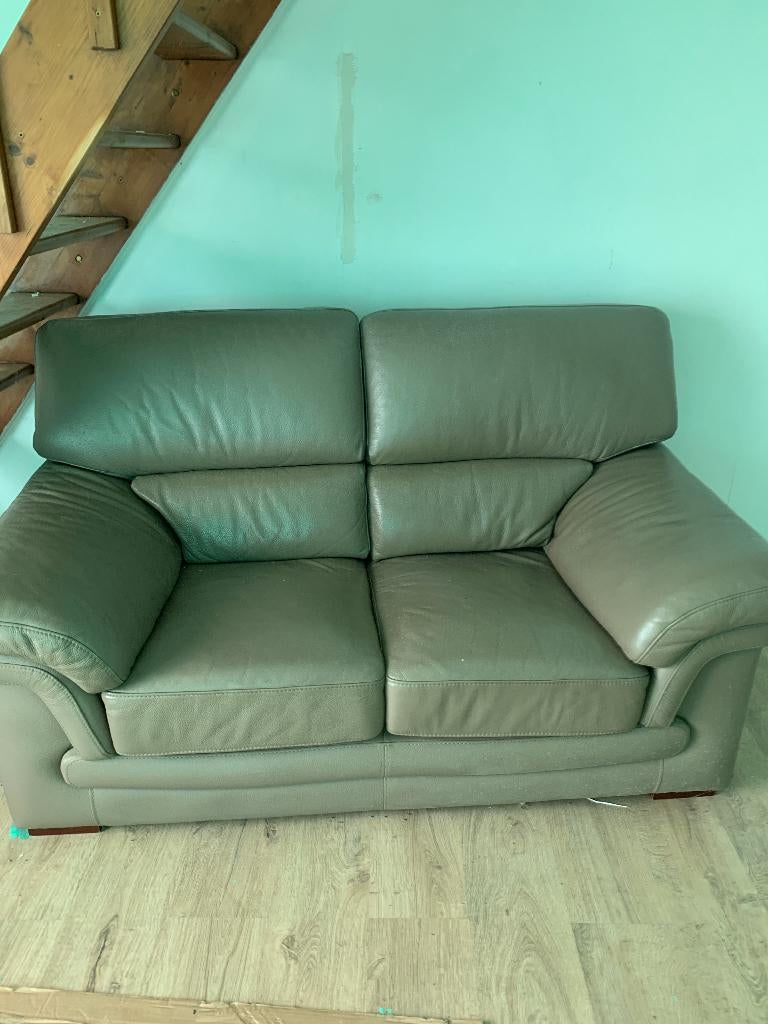 canapé en cuir buffle, 75 à 100 cm, 150 à 200 cm, Comme neuf, Enlèvement