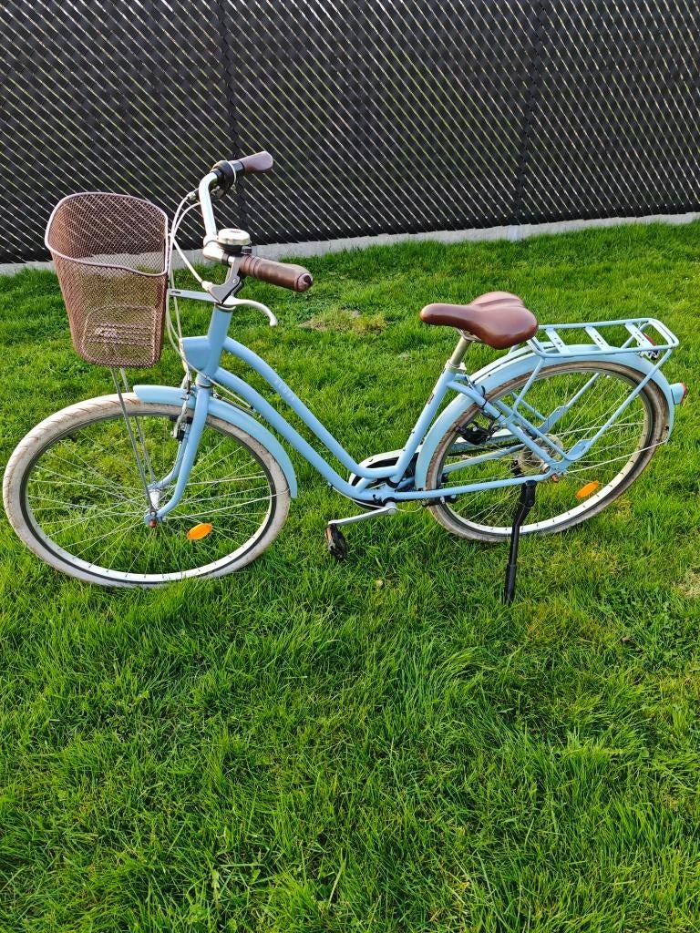 Meisjesfiets licht blauw, Gebruikt, Velgrem, 47 tot 50 cm, Versnellingen