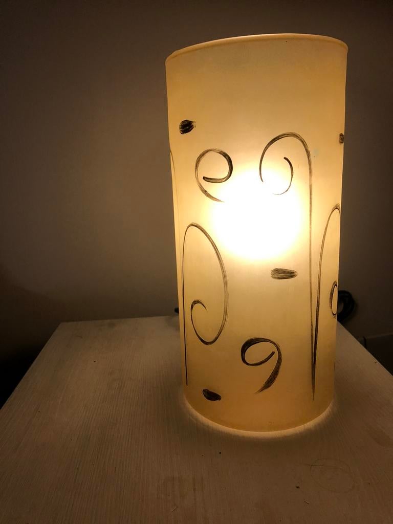 Decoratieve tafellamp in glas, Ophalen, Zo goed als nieuw, Glas