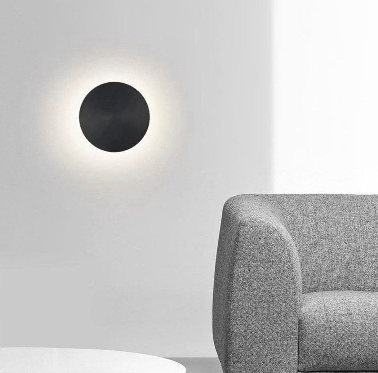 Lampe murale Creative LED cercle noir lampe murale  30 cm, Neuf, LED, Enlèvement ou Envoi, Applique murale