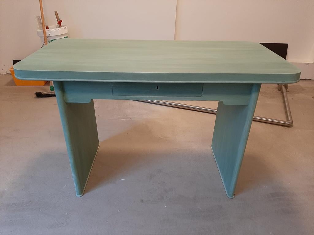 Bureau ancien, patine vert claire, Maison & Meubles, Bureaux, Enlèvement, Utilisé, Vert
