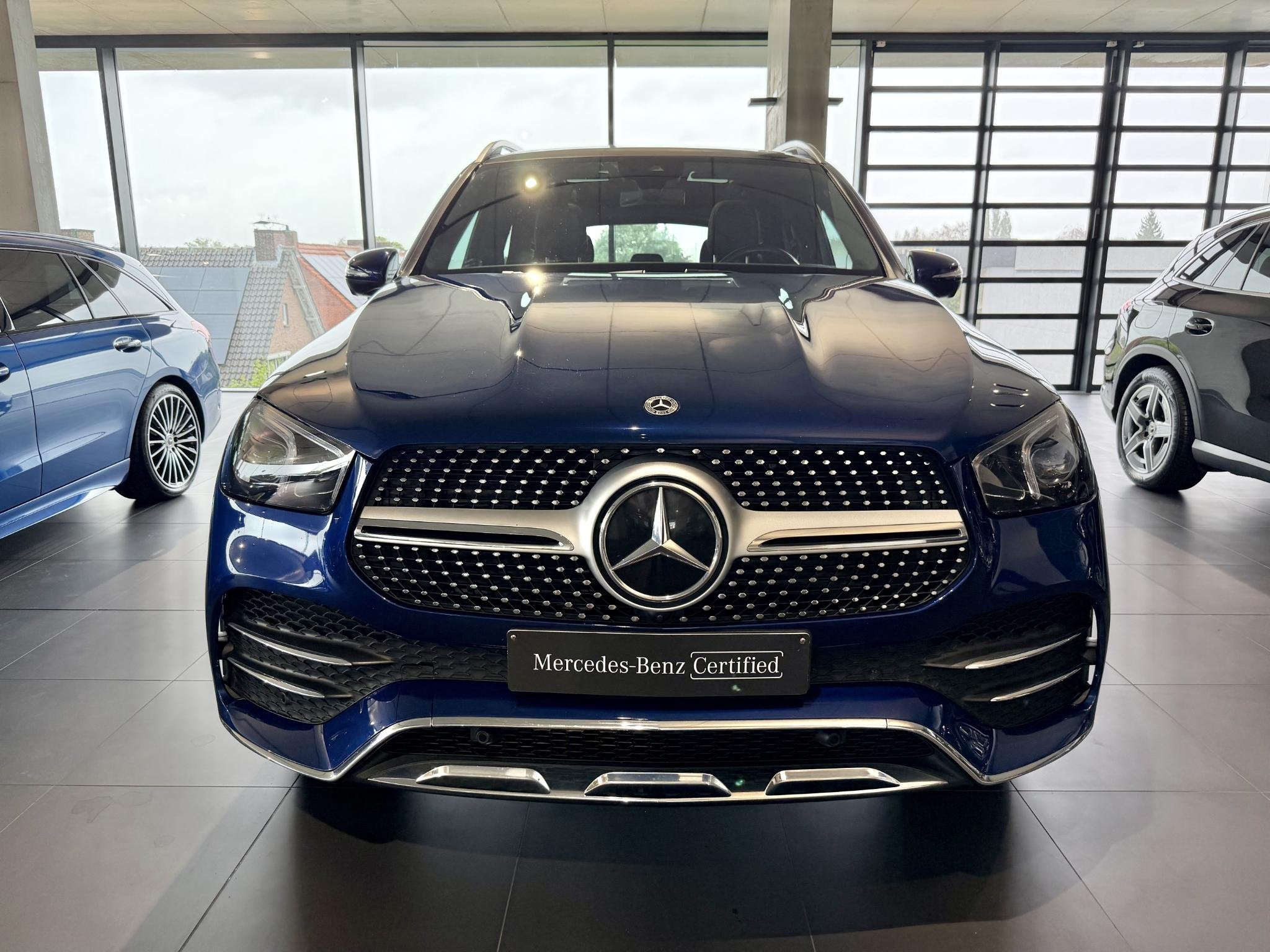 Mercedes-Benz GLE 350 e 4MATIC + AMG LINE + PANORAMISCH DAK, Auto's, Stof, Gebruikt, Blauw, GLE