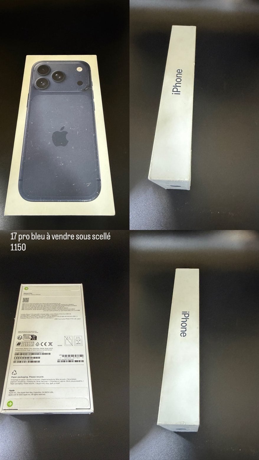 Iphone 17 pro, Télécoms, Enlèvement ou Envoi, Bleu, 100 %, Neuf