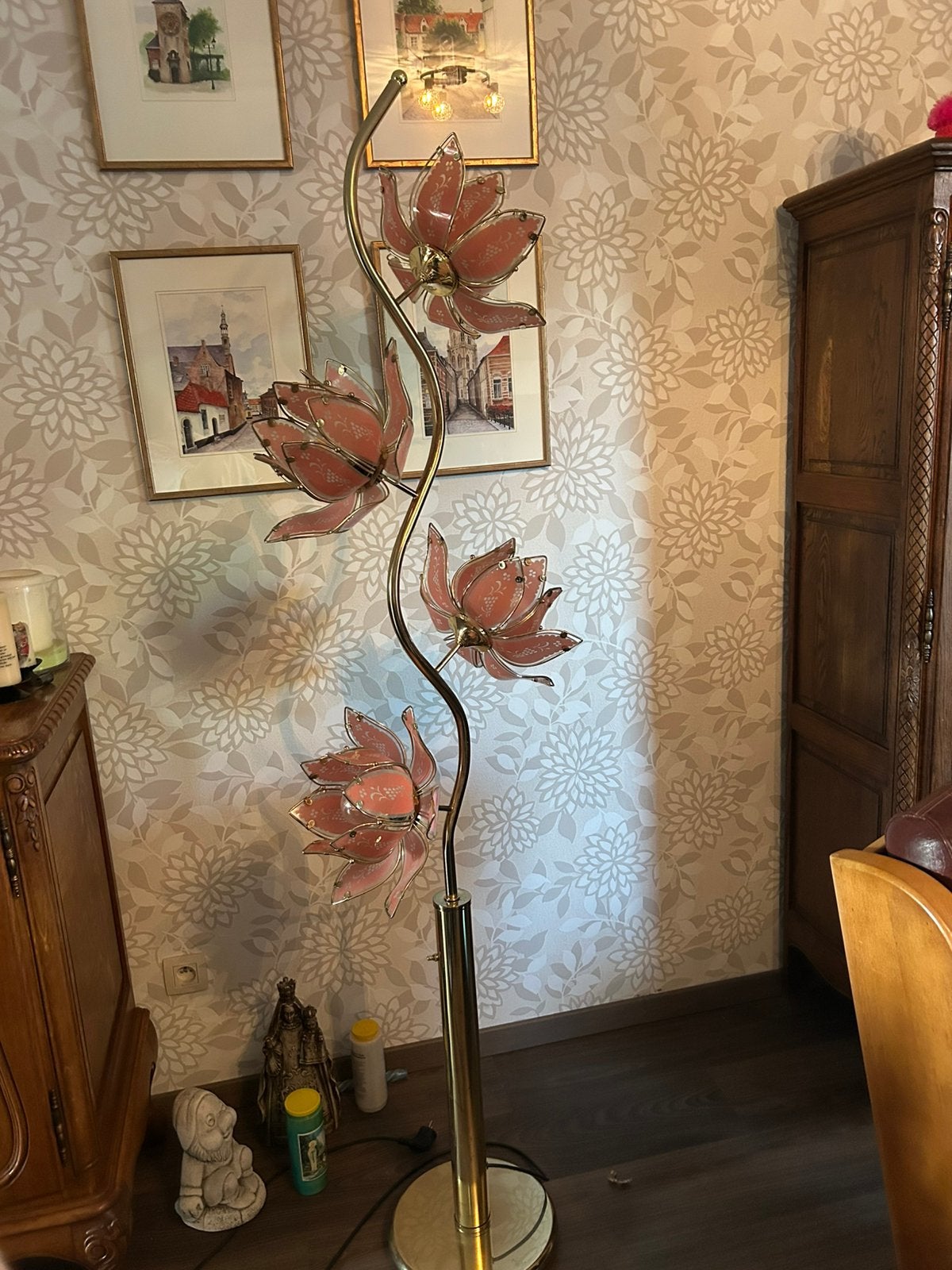 Vloerlamp met bloemen, Ophalen, Gebruikt