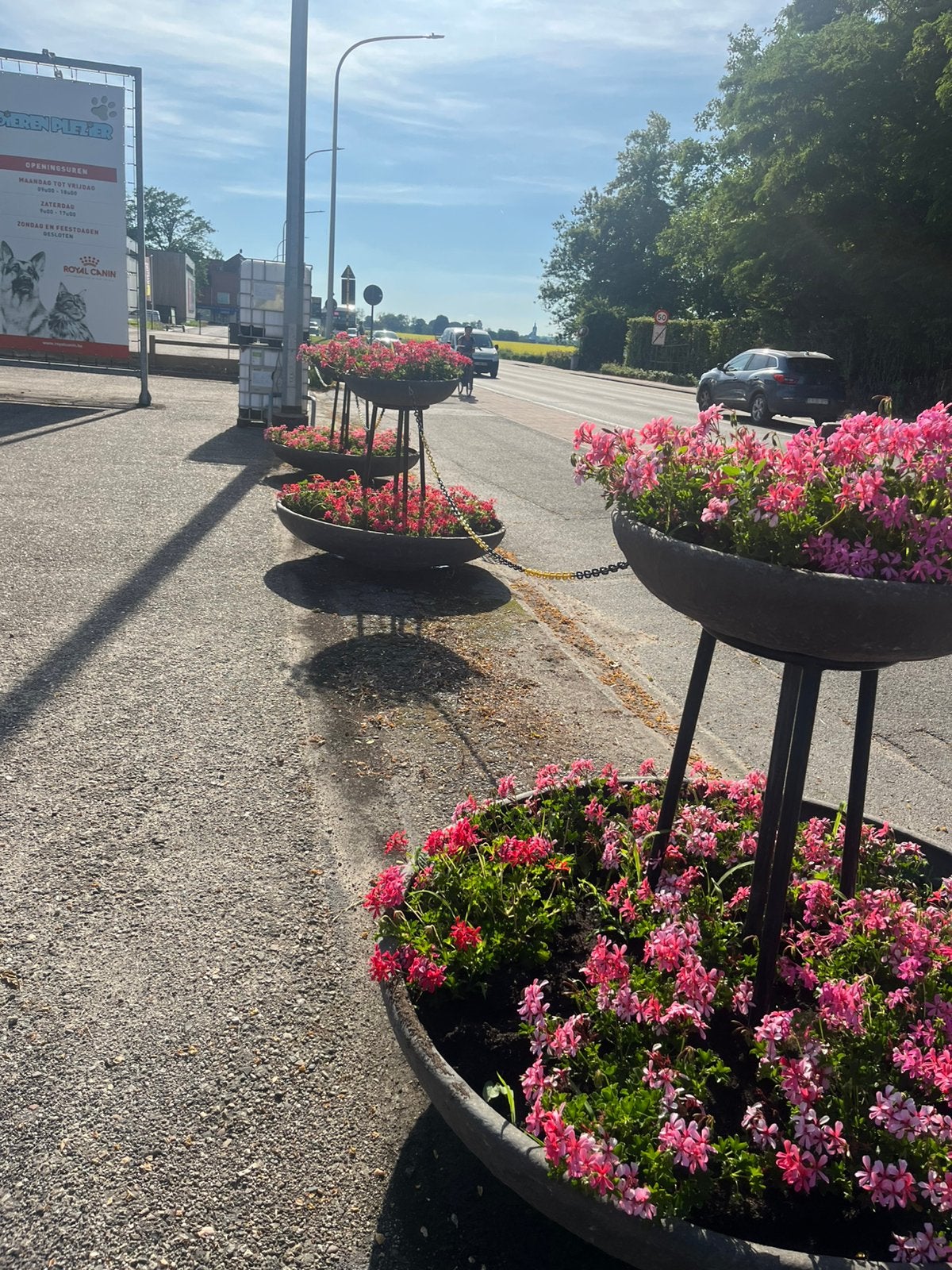 Grote dubbele bloembak, Tuin en Terras, Bloembakken en Plantenbakken, Ophalen, Zo goed als nieuw