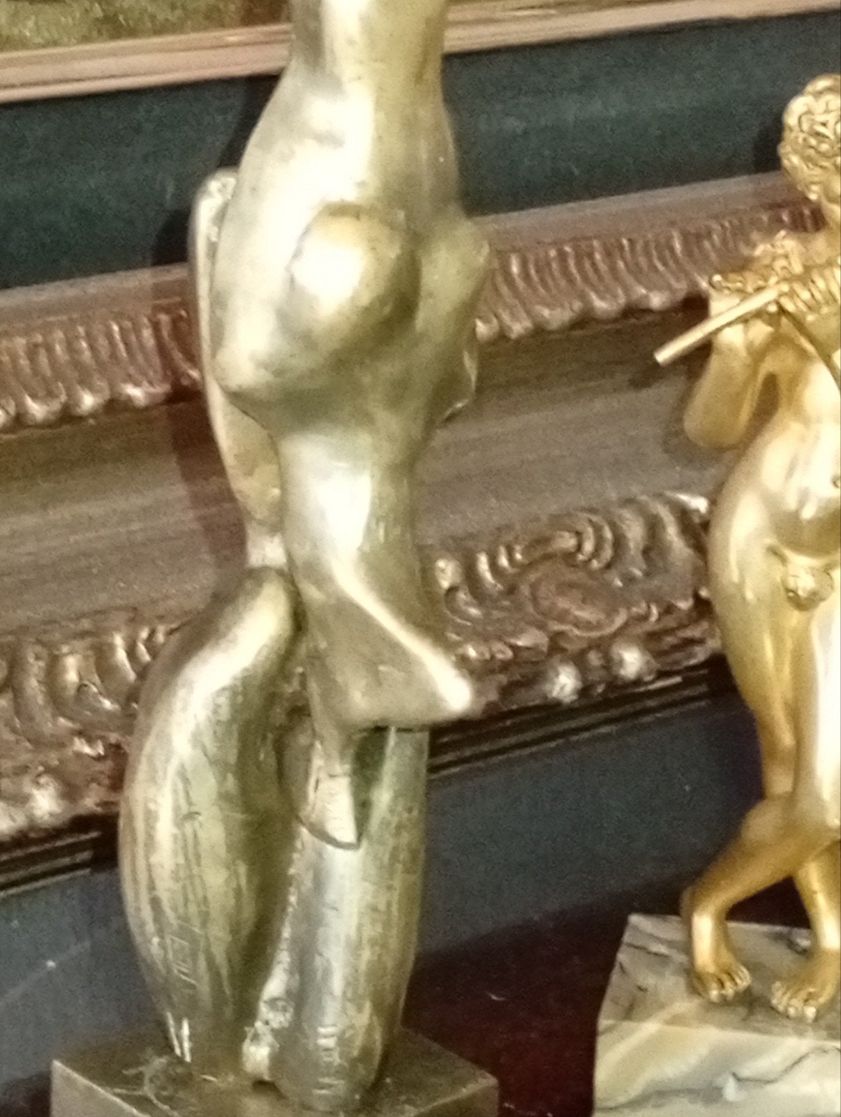 statuette en bronze à système, Sur socle, Enlèvement ou Envoi, Doré, Brons