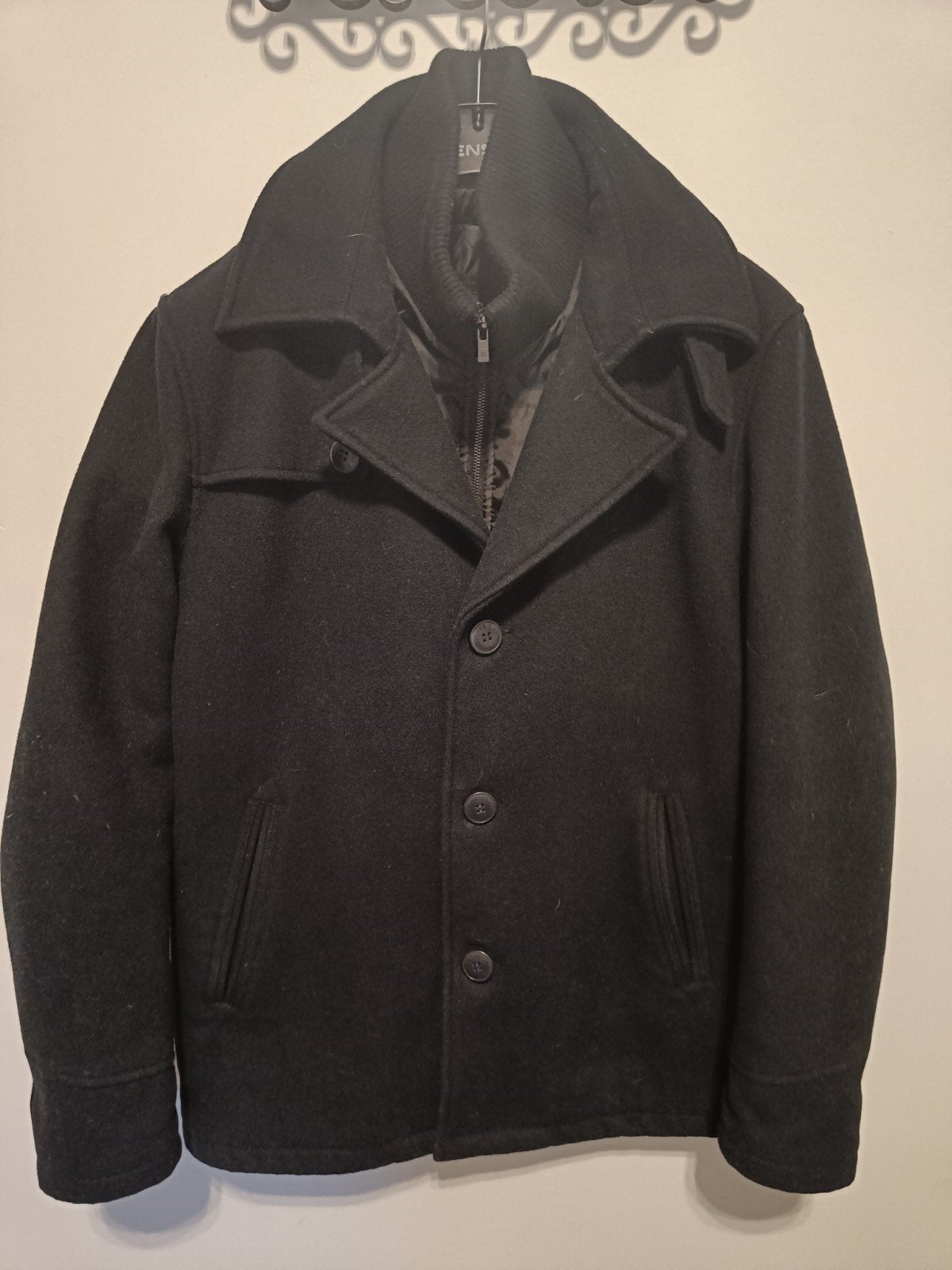 wollen jas donker blauw maat XL 40€, Ophalen, Maat 56/58 (XL), Blauw