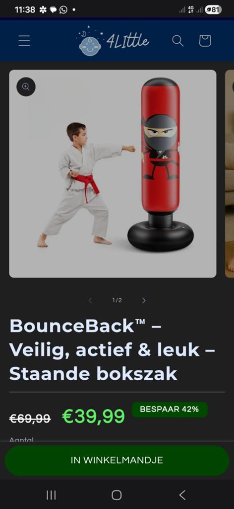 Bokszak kinderen, Ophalen