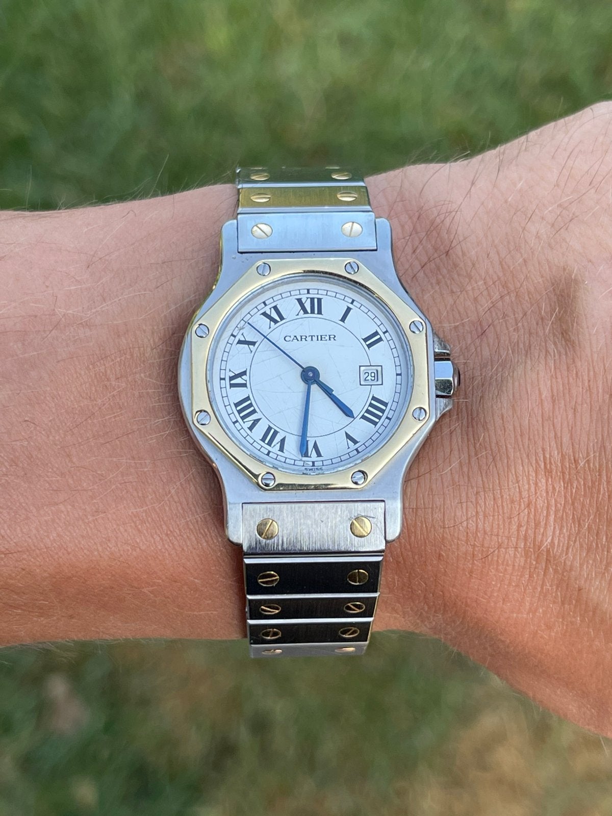 Cartier Santos Octagon, Bijoux, Sacs & Beauté, Montres | Hommes, Montre-bracelet, Autres marques, Enlèvement ou Envoi, Or