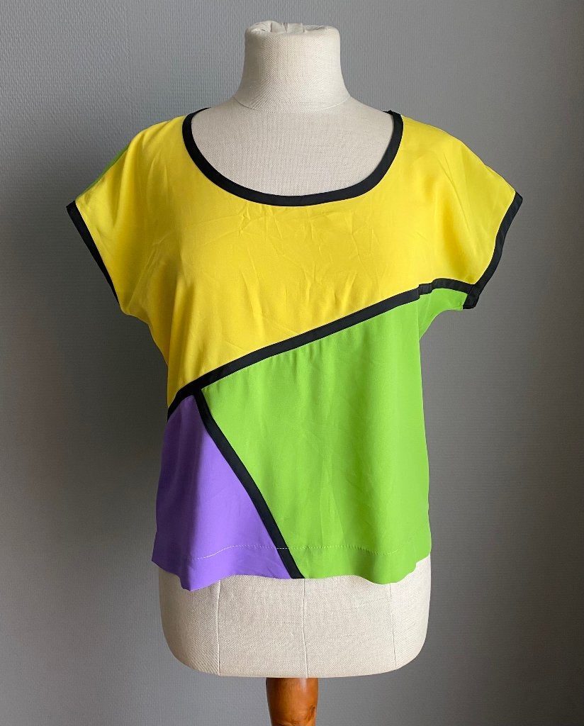 Kleurrijk topje Louis Féraud maat 38, Manches courtes, Taille 38/40 (M), Louis Féraud, Comme neuf