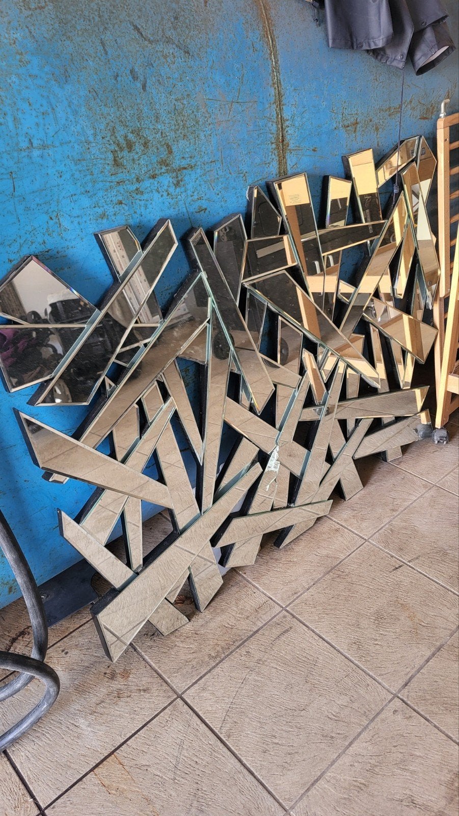 GRATIS Design spiegel voor woonkamer, Tuin en Terras, Brandhout, Ophalen