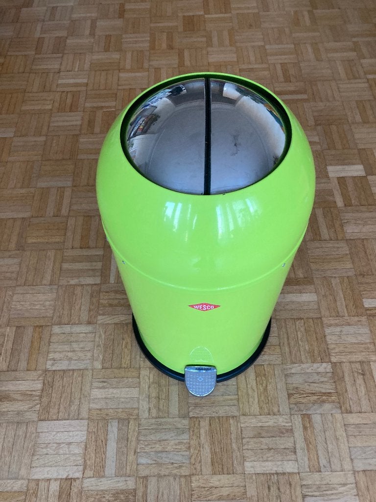 WESCO Kickmaster Retro vuilnisbak 33L - Limoengroen, Huis en Inrichting, Ophalen, Zo goed als nieuw, Met pedaal