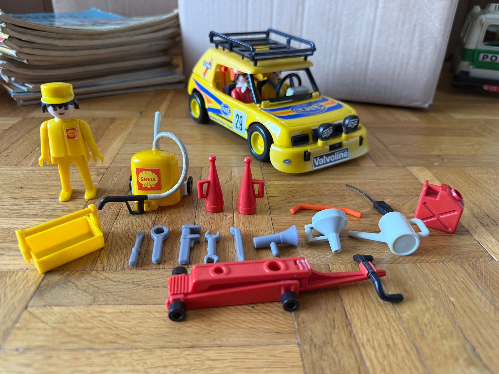 Voiture de rallye Playmobil vintage et équipage, Enlèvement ou Envoi, Kit complet, Utilisé, Autres types