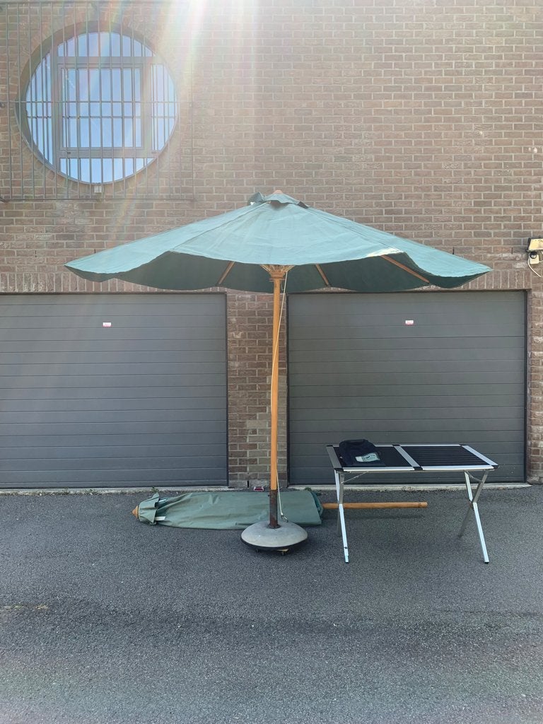 Parasol groen 3meter, Ophalen, Gebruikt, 2 tot 3 meter, Stokparasol
