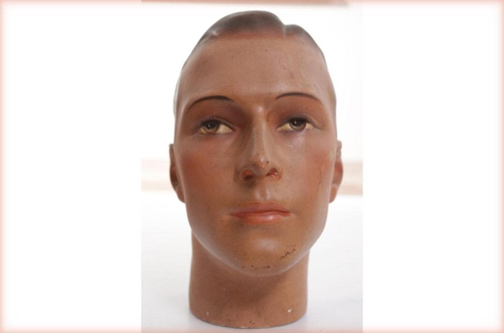 Antiek Art Deco jaren 20 mannequin etalagehoofd, Enlèvement