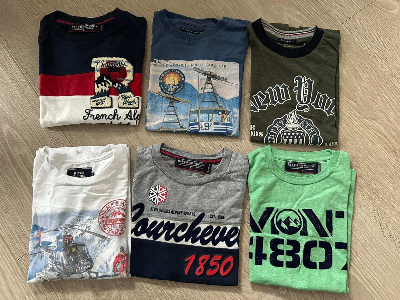 * River woods * 6 longsleeves / maat 8 of 128, Kinderen en Baby's, Ophalen of Verzenden, Zo goed als nieuw