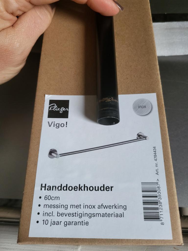 Zwarte handoekhouder - 60cm - NIEUWSTAAT, Ophalen of Verzenden