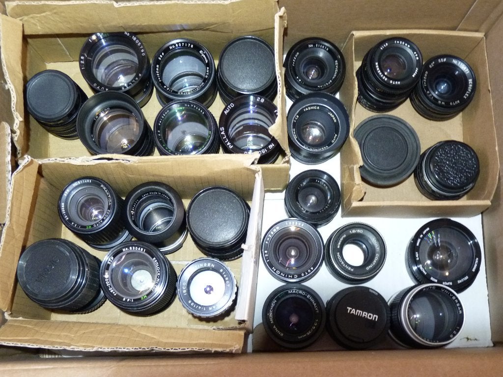 25x M42 lenzen Pentax, Yashica, Practica, Mamiya, Fujica, Audio, Tv en Foto, M42, Gebruikt, Standaardlens, Zoom