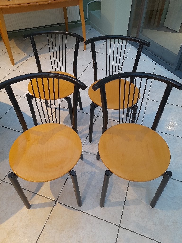 4 Keukenstoelen, Maison & Meubles, Mettal en hout, Enlèvement, Utilisé, Bois