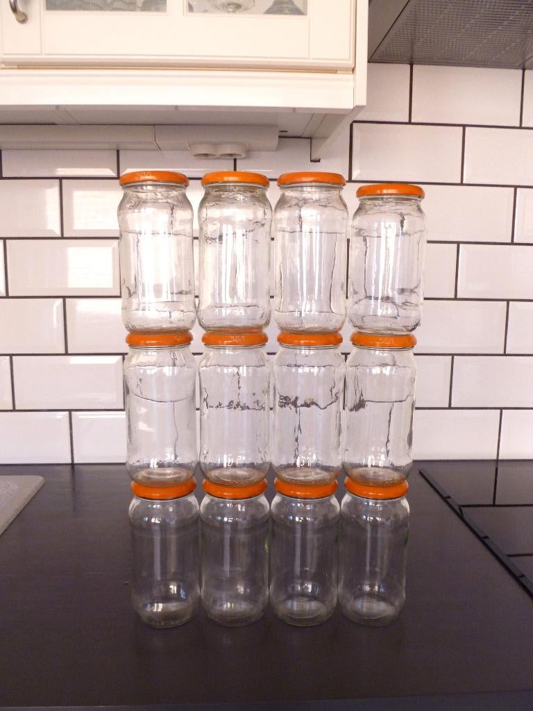 12 Bocaux IDENTIQUES de 450 gr pour conserves.., Maison & Meubles, Uni, Comme neuf, Verre, Enlèvement