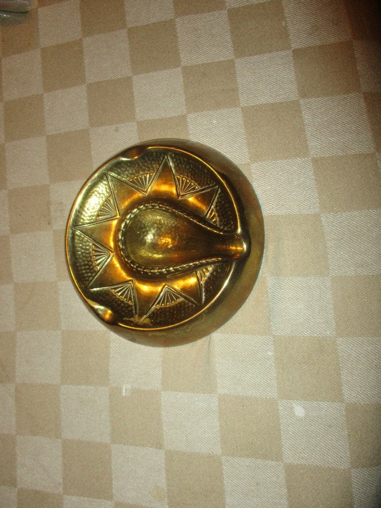 Koperen asbak oud antiek, Antiek en Kunst, Ophalen of Verzenden, Koper