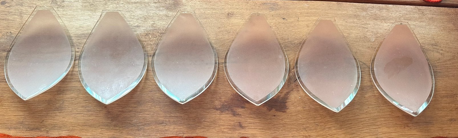 6 roze glaasjes (blad) voor Lotuslamp, Huis en Inrichting, Lampen | Overige, Ophalen of Verzenden, Gebruikt