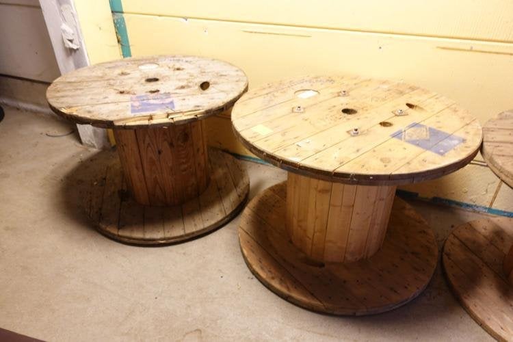 Houten bobijn, Tuin en Terras, Ophalen, Zo goed als nieuw, Rond, Hout