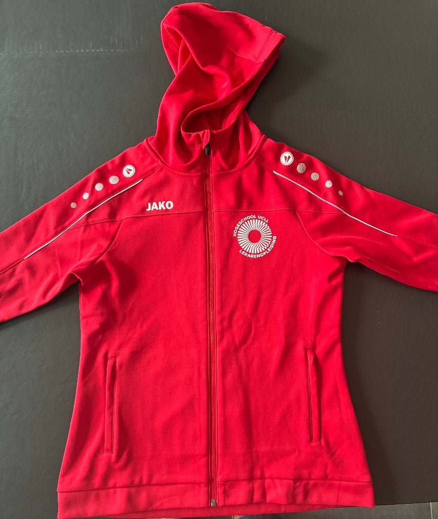 Rode trainingsjas UCLL met kap - 38, Dame, Vêtements | Femmes, Vêtements de sport, Enlèvement ou Envoi, Neuf
