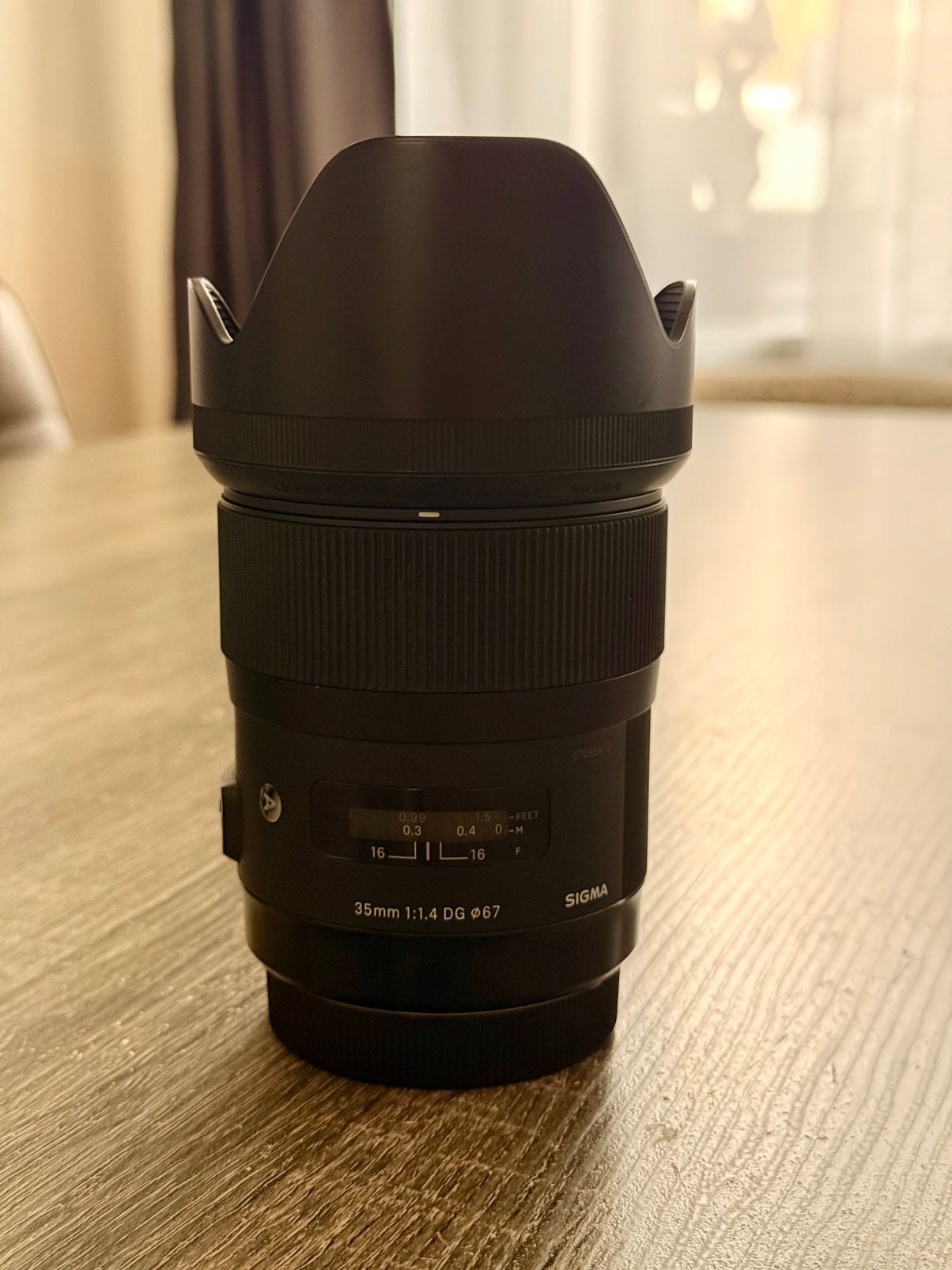 Sigma 35mm f/1.4 DG HSM Art – Canon EF, Audio, Tv en Foto, Foto | Lenzen en Objectieven, Ophalen, Canon, Zo goed als nieuw, Zonnekap