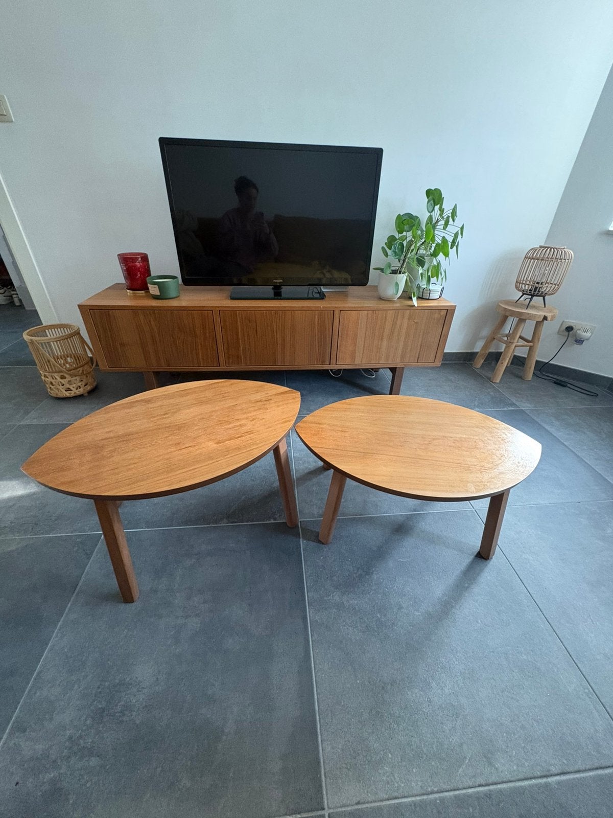 Tv meubel met 2 bijpassende salontafels., Ophalen, Gebruikt