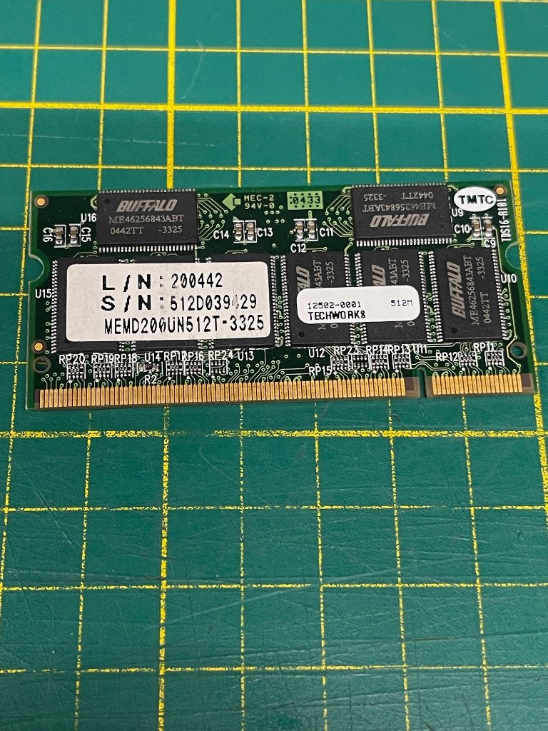 512MB SO-DIMM Techworks DDR PC2700, Informatique & Logiciels, Enlèvement ou Envoi, DDR, 1 GB ou moins, Utilisé