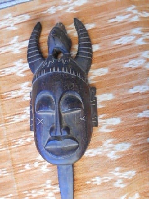 afrika, maskers uit kongo - zaire  enz, Hout, Bruin, Afrika, Masker
