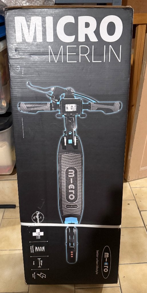Trottinette électrique Micro Merlin, Enlèvement, Comme neuf, Step électrique (E-scooter), Micro