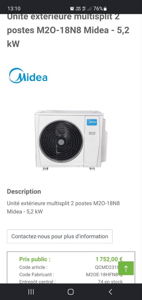 Nieuwe Midea bi-split airconditioning, Elektronische apparatuur, Airco's, Ophalen