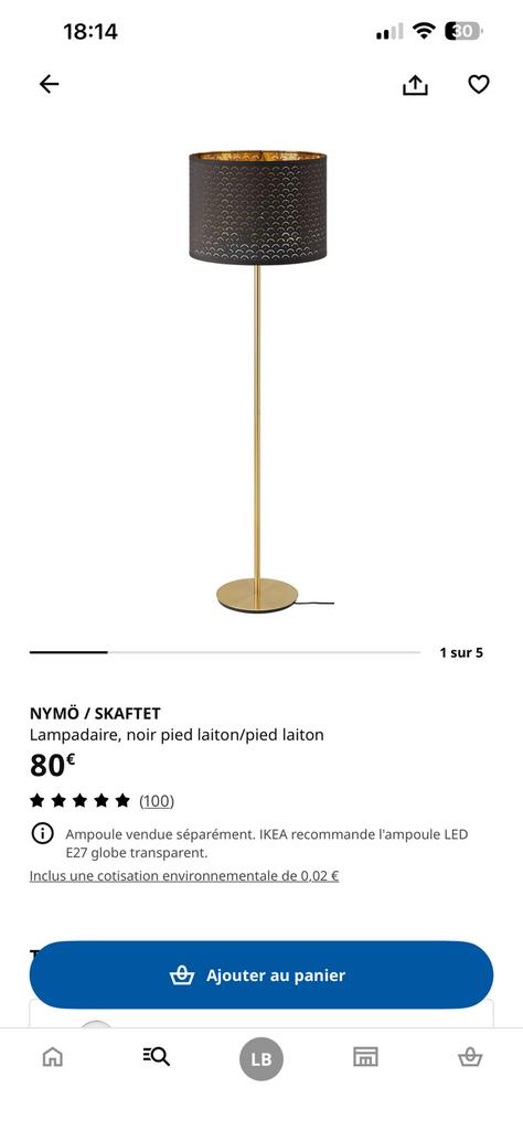 Lampe ikea - Nymö / Skaftet, Huis en Inrichting, Ophalen, Zo goed als nieuw, Metaal, 150 tot 200 cm