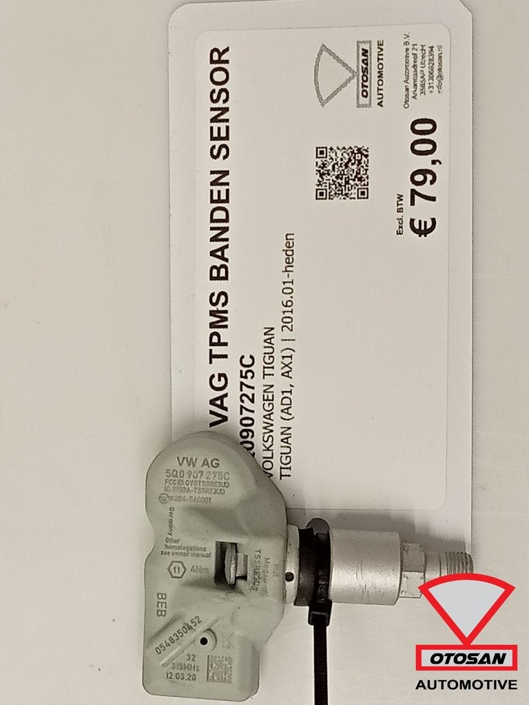 VW Audi Seat Skoda VAG TPMS Banden Sensor 5Q0907275C, Auto-onderdelen, Gebruikt, Volkswagen, Volkswagen AG, Vw@volkswagen.de
